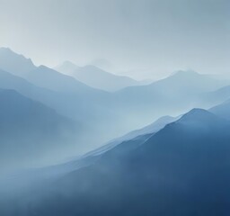 Fototapeta premium Subtle blue watercolor gradients, flowing, misty effect , image, pastel, dreamy