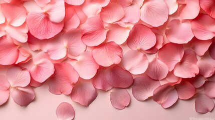 Obraz premium A delicate scatte of soft pink rose petals creates a romantic and elegant background texture ideal for design projects.