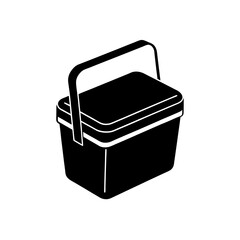 portable cooler silhouette on white background