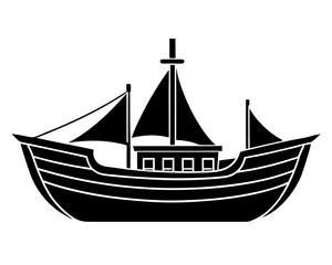 Boat icon silhouette vector illustration