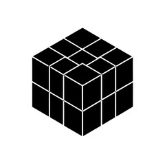 puzzle cube silhouette on white background  .svg