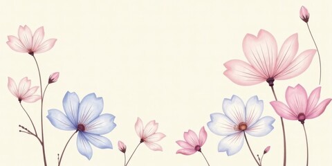 Delicate pastel blossoms arranged in a symmetrical floral design, perfect for a serene and sophisticated aesthetic