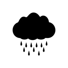 rain cloud silhouette on white background