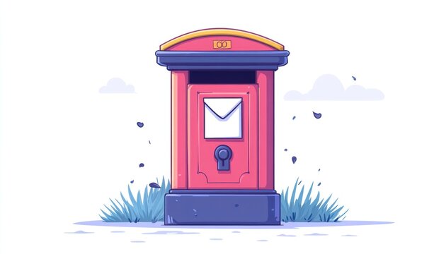 Red postbox with letter