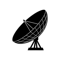 satellite dish silhouette on white background  .svg