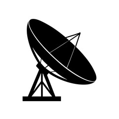 satellite dish silhouette on white background  
