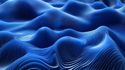 Obraz premium Abstract Blue Wave Forms - Geometric Architectural Design blue background