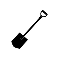 snow shovel silhouette on white background  .svg