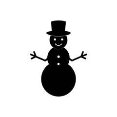snowman silhouette on white background  .svg