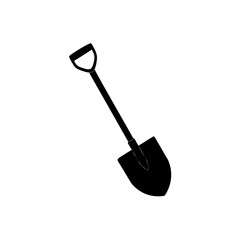 spade shovel silhouette on white background  .svg