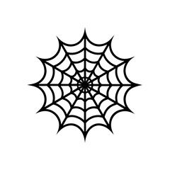 spider web silhouette on white background 