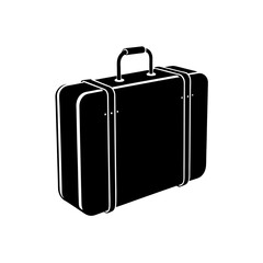 suitcase silhouette on white background  .svg