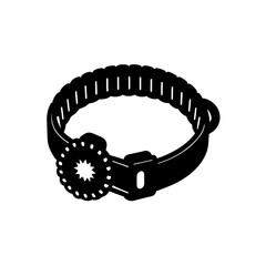 survival bracelet silhouette on white background 