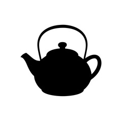 tea kettle silhouette on white background  .svg