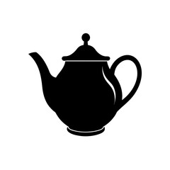 teapot silhouette on white background 