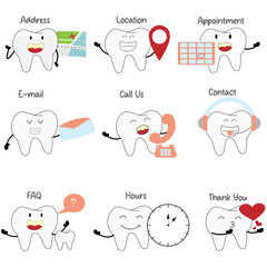 Set tooth vector icon illustration, Dental Illustration.