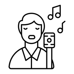 singing outline icon