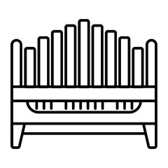 pipe organ outline icon
