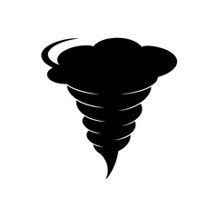 tornado silhouette on white background  