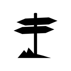 trail arrow signpost silhouette on white backgroun.svg