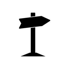trail sign marker silhouette on white background