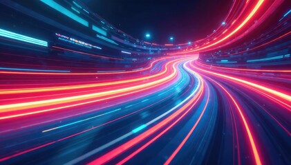Fototapeta premium Abstract swirling colors forming a dynamic race track pattern , whirlwind, backdrop