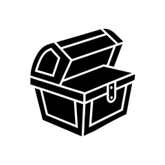 treasure chest silhouette on white background   