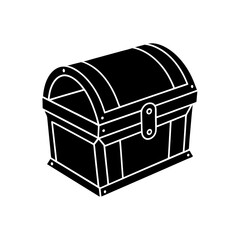 treasure chest silhouette on white background  .svg