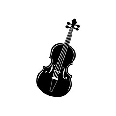 Naklejka premium violin silhouette on white background .svg