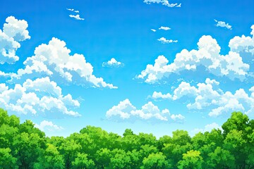 Fototapeta premium Flat design of rainforest canopy landscape background vector illustration