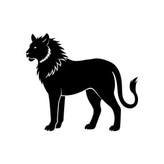 wild animal silhouette on white background  