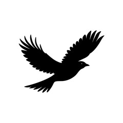 wild bird in flight silhouette on white background.svg