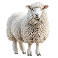 Isolated ovine portrait showcasing pristine wool texture against a stark backdrop