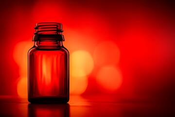 Red potion bottle on reflective surface