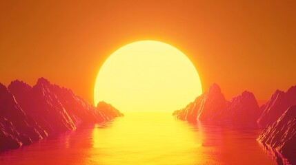 Gradient from vibrant orange to neon yellow with a bright sun-like glow.