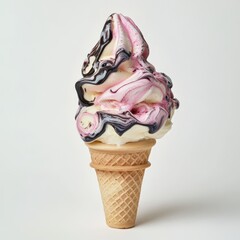 Two-toned swirl ice cream cone