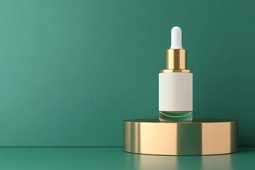 Luxury dropper bottle on pedestal display