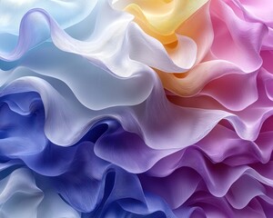 Obraz premium Colorful swirling fabric textures creating a vibrant abstract background