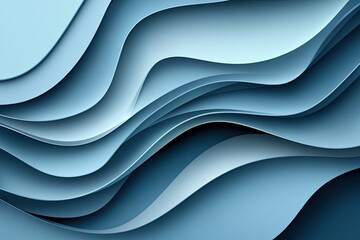 Obraz premium Abstract blue wavy layered design