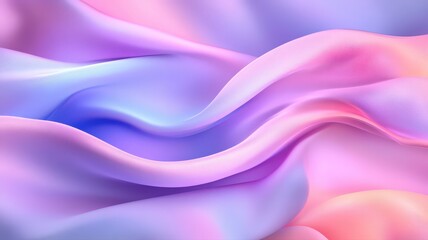 Obraz premium Abstract Pastel Fabric Texture: Flowing Pink, Purple, and Blue Waves