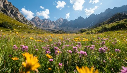 Obraz premium Mountain meadow wildflowers