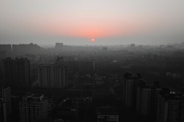 Fototapeta premium Cityscape at sunrise