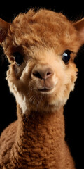 Fototapeta premium Adorable Baby Llama in a Serene Natural Landscape