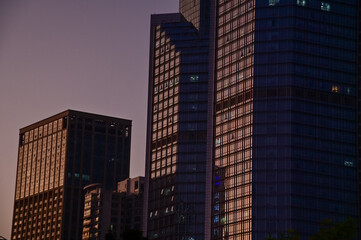 Fototapeta premium Exterior of modern architecture, modern city building. Modern architecture abstract background, building abstract.