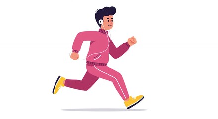 Obraz premium Animated illustration of person running in activewear