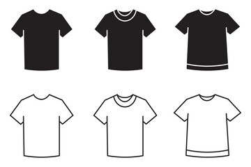 Naklejka premium Set of t-shirt icons. Shirt, t-shirt, apparel store. T-shirt design template.