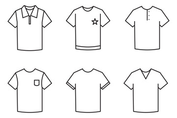 Naklejka premium Set of t-shirt icons. Shirt, t-shirt, apparel store. T-shirt design template. eps 10 