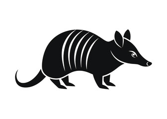 Obraz premium armadillo icon design, black silhouette vector illustration isolated on white