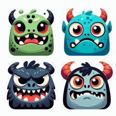 cute monster set