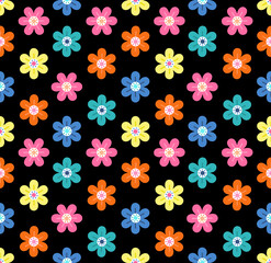 Daisy Floral Seamless Repeat Pattern